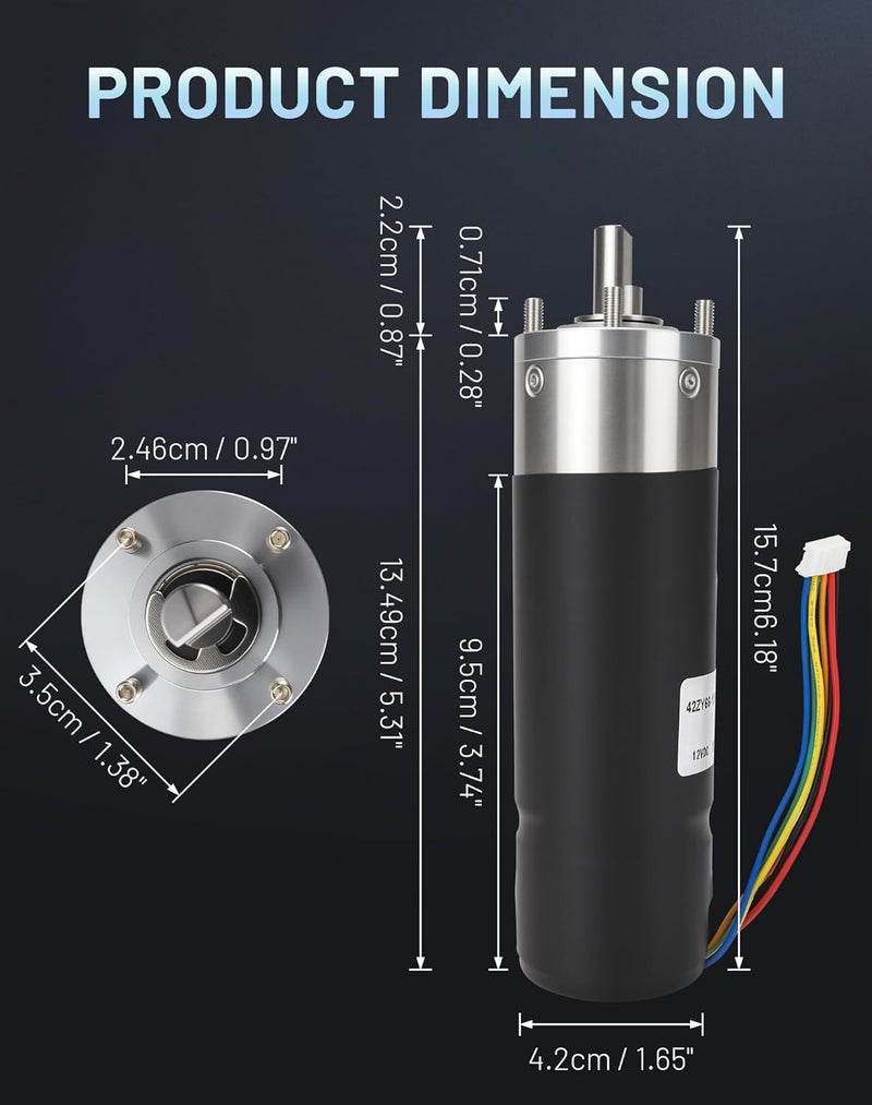 Radvik 236575 RV in-Wall Slide-Out Motor Compatible with Lippert Schwintek Systems, 300:1 High Torque Gear Ratio, IG-42 Motor Assembly, 12V DC - Image 5